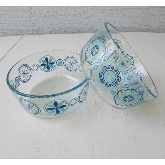 Lot Of 2 7inch Pyrex 1980s Mixing Bowl No Plastic Lids - Picture 3 of 10